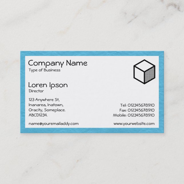 Rectangle - Creased Paper Lt Blue Business Card (Front)