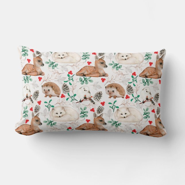 Rectangle Critère de forêt mignonne Coussin Lumbar (Recto)