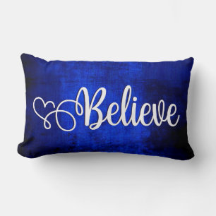 Rectangle Croyez sur Bright Royal Blue - Lumbar Coussin