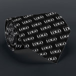 Rectangle Custom Logo Pattern Business Corporate  Tie<br><div class="desc">Promote your business with this cool neck tie,  featuring black background & custom logo pattern. Easily add your own logo by clicking on the "personalize" option.</div>