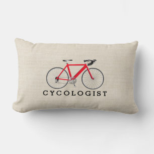 Rectangle Cycologiste Bicyclette Rouge Sur Coussin Lumbar Be