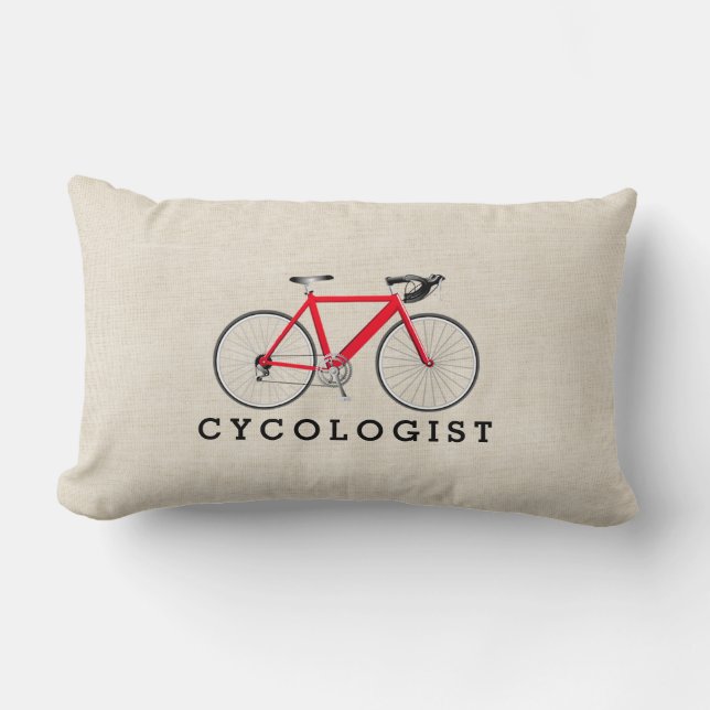 Rectangle Cycologiste Bicyclette Rouge Sur Coussin Lumbar Be (Recto)