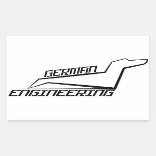 Rectangle Dachshund Stickers - German Engineering