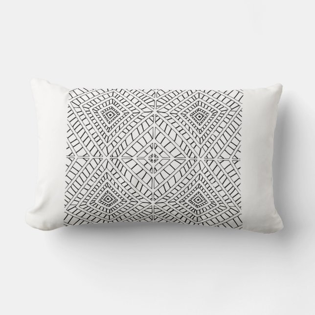 Rectangle Diamonds Tribal Lumbar Coussin (Recto)