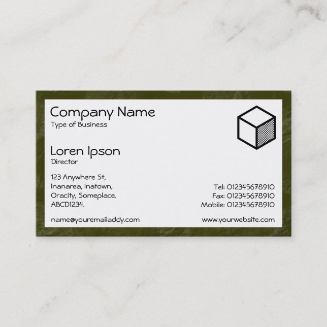 Rectangle - Dk Olive Earth Business Card (Front)