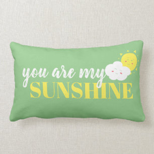 Rectangle Doodé Vous Êtes Mon Coussin Sunshine Vert Jaune