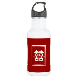 Rectangle Double Happiness Classic Chinese Wedding 532 Ml Water Bottle