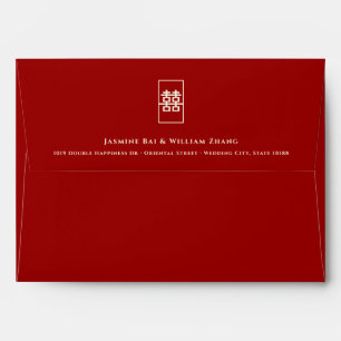 Rectangle Double Happiness Classic Chinese Wedding Envelope