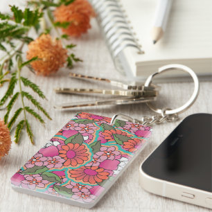 Rectangle double sided keychain. keychain