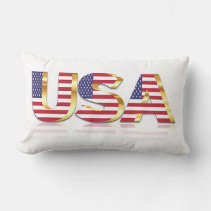 Rectangle Drapeau américain Lumbar Coussin USA