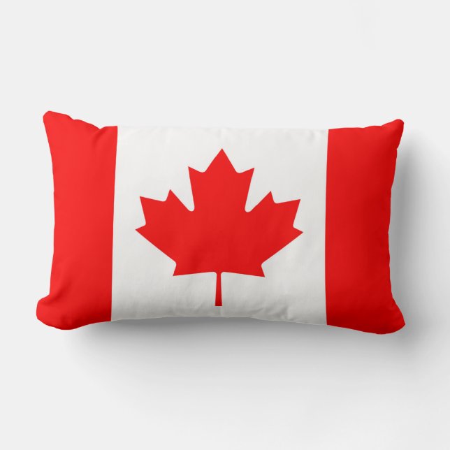 Rectangle Drapeau canadien Coussin de la feuille d'érable ro (Recto)