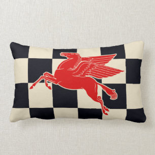 Rectangle Drapeau Checkered vintage avec piloter le coussin