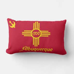 Rectangle Drapeau d'Albuquerque, Nouveau-Mexique Coussin Lum