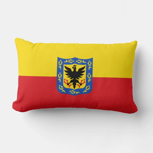 Rectangle Drapeau de Bogota, Colombie Lumbar Coussin (Recto)