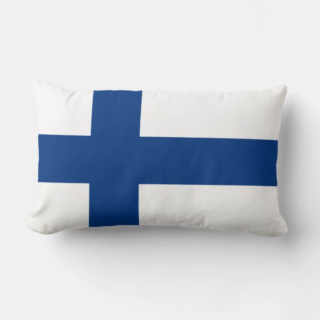 Rectangle Drapeau finlandais (Finlande) Coussin Lumbar (Recto)