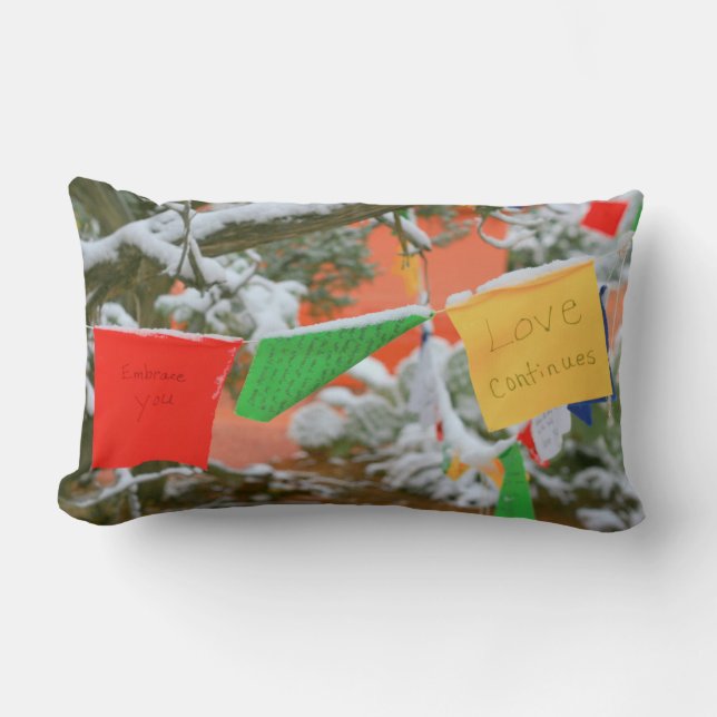 Rectangle drapeaux de prière tibétain coussin (Recto)
