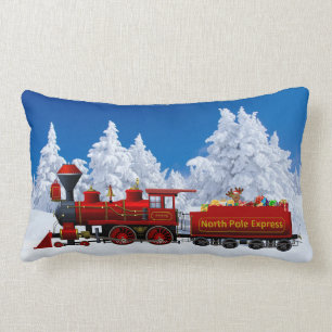 Rectangle express du pôle nord coussin du train de noël