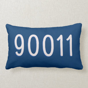 Rectangle Faites Votre Propre Coussin de Code Postal Bleu Ma