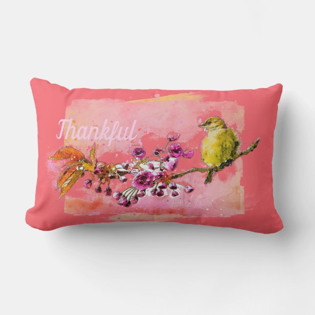 Rectangle Fleurs de cerisier grâces et Coussin de finch Lumb (Recto)