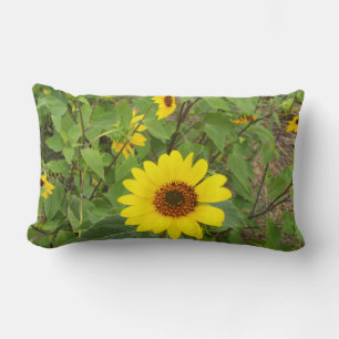 Rectangle Fleurs De Soleil Dans Le Vent, Coussin Lumbar.