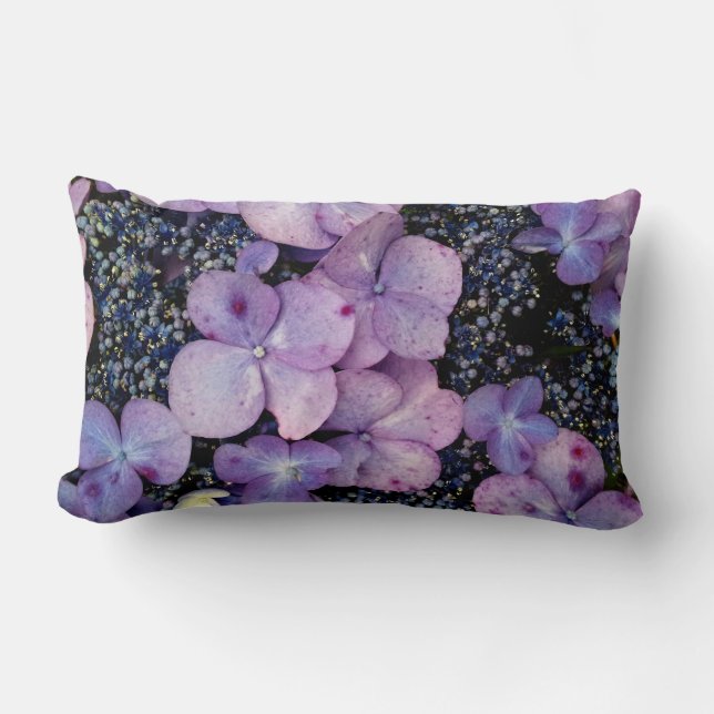 Rectangle Fleurs d'Hydrangée violette - COUSSIN LUMBAR (Recto)