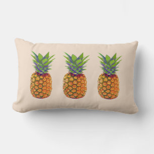 Rectangle Fruits d'ananas sur un coussin lombaire beige clai