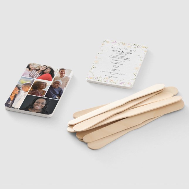 Rectangle Funeral Program Fan – Memorial Keepsake (Non-assembled)
