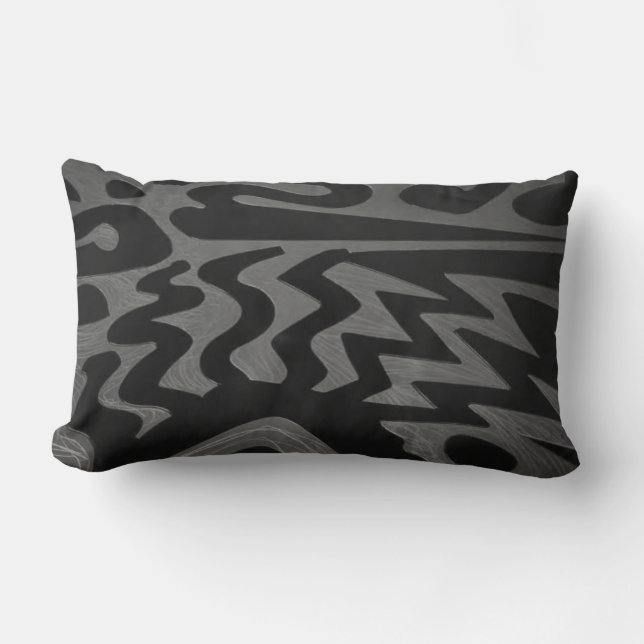 Rectangle Funky Grey Zigzag Coussin (Recto)