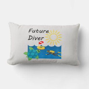 Rectangle Futur Diver Design - Lumbar Coussin 13" x 21"