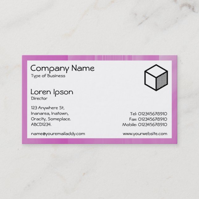 Rectangle - Glassy Pink Bands Business Card (Front)