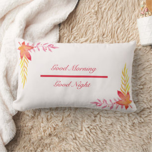 Rectangle Good Morning & Good Night Lumbar Coussin 13" x 21"