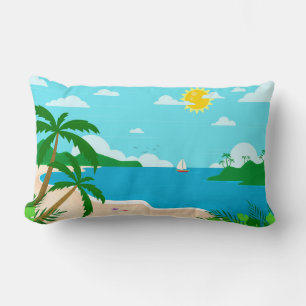 Rectangle Grâce À La Conception Coussin Sur Le Paysage Natur