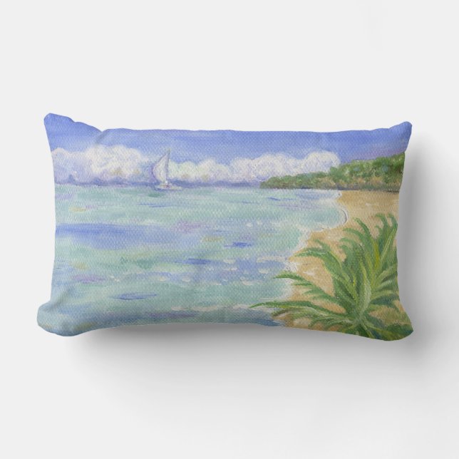 Rectangle Grand coussin de plage des Caraïbes (Recto)