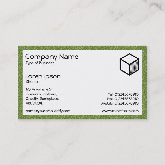Rectangle - Green Plastic Business Card (Front)