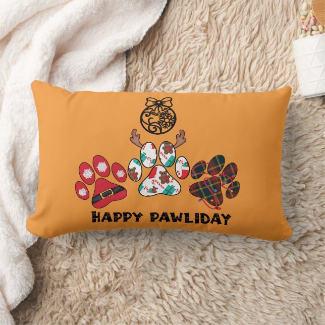Rectangle Happy Pawliday - Coussin de Noël (Couverture)