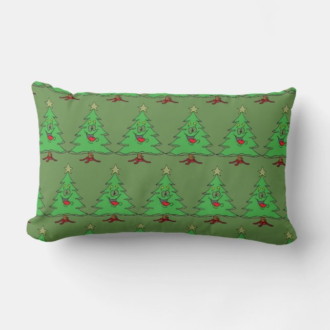 RECTANGLE ***HEUREUX ARBRES À FROMAGE*** COUSSIN DE NOËL (Recto)