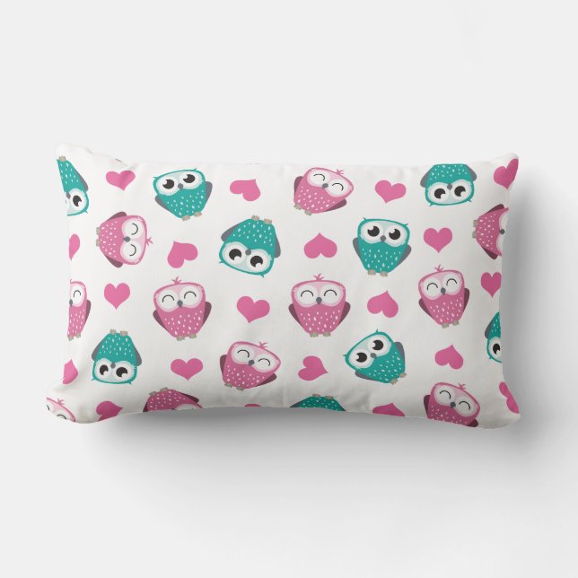 Rectangle Hiboux et coussin lombaire de coeurs (Recto)
