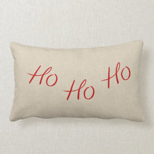 Rectangle Ho Ho Ho coussin lombaire de toile de jute de Noë