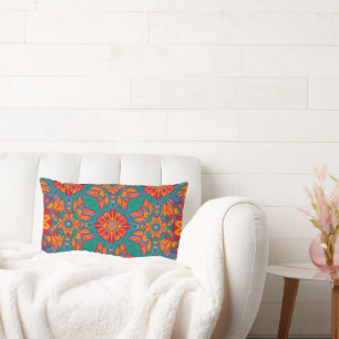 Rectangle Housse de Coussin de Jet de Forme de Fleur Colorée