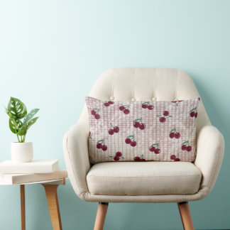 Rectangle Housse de Coussin en Crochet Cerise – Rose Pastel