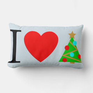 Rectangle I Heart Christmas Coussin