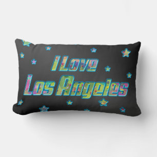 Rectangle I Love Los Angeles Smile Stars Coussin