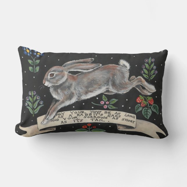 Rectangle Inspirational Rabbit Coussin Mariage d'amitié (Recto)
