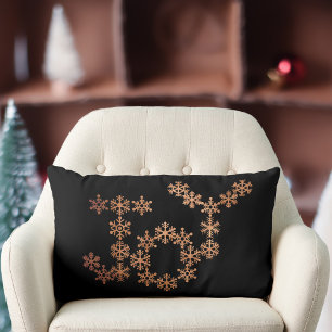 Rectangle Joy Festive Noir Festive Coussin