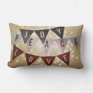 Rectangle Joy Peace Love Coussin