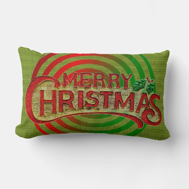 Rectangle Joyeux Coussin de Noël (Recto)