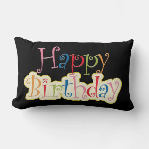 Rectangle Joyeux Coussin Lumbar anniversaire