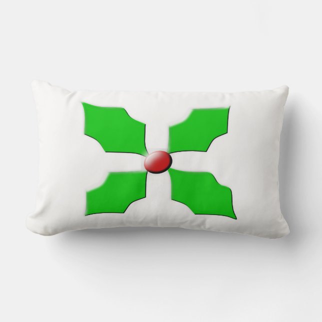 Rectangle Joyeux Noël Holly Coussin (Recto)