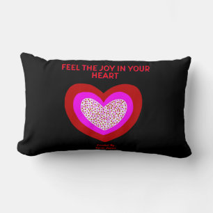 Rectangle Joyful Heart Lumbar Coussin