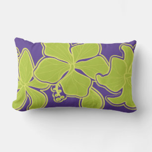 Rectangle Kailua Hibiscus Hawaïen réversible Coussin Lumbar
